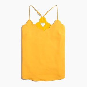 **SOLD**  J.CREW Scallop Tank, Saffron Yellow, 0 XS NWT